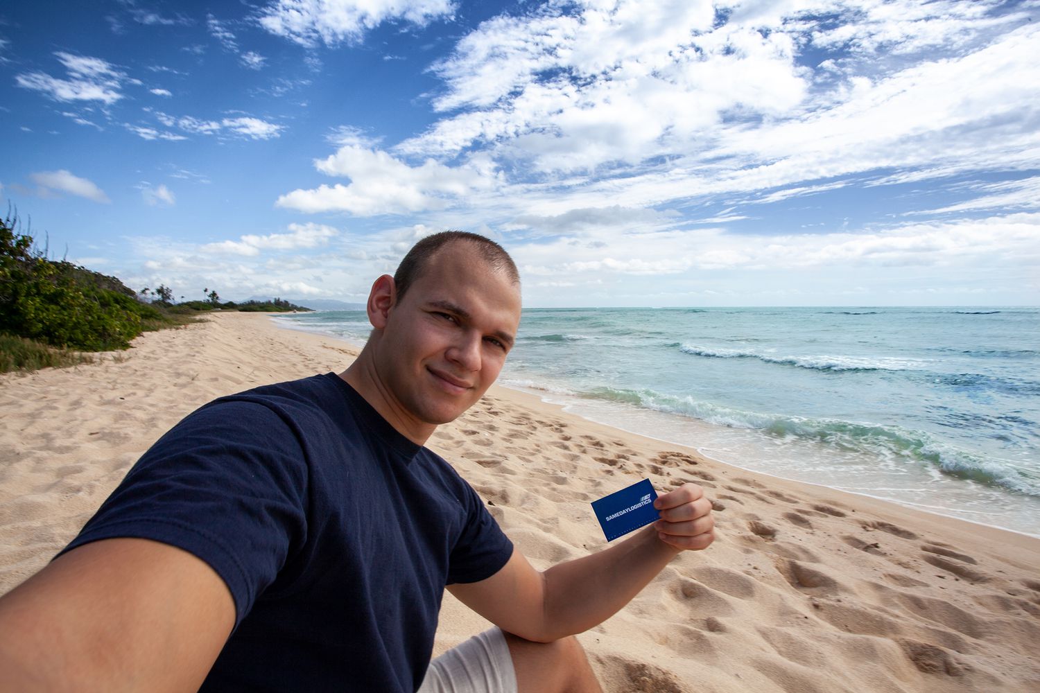 Samedaylogistic On-Board-Courier am Strand